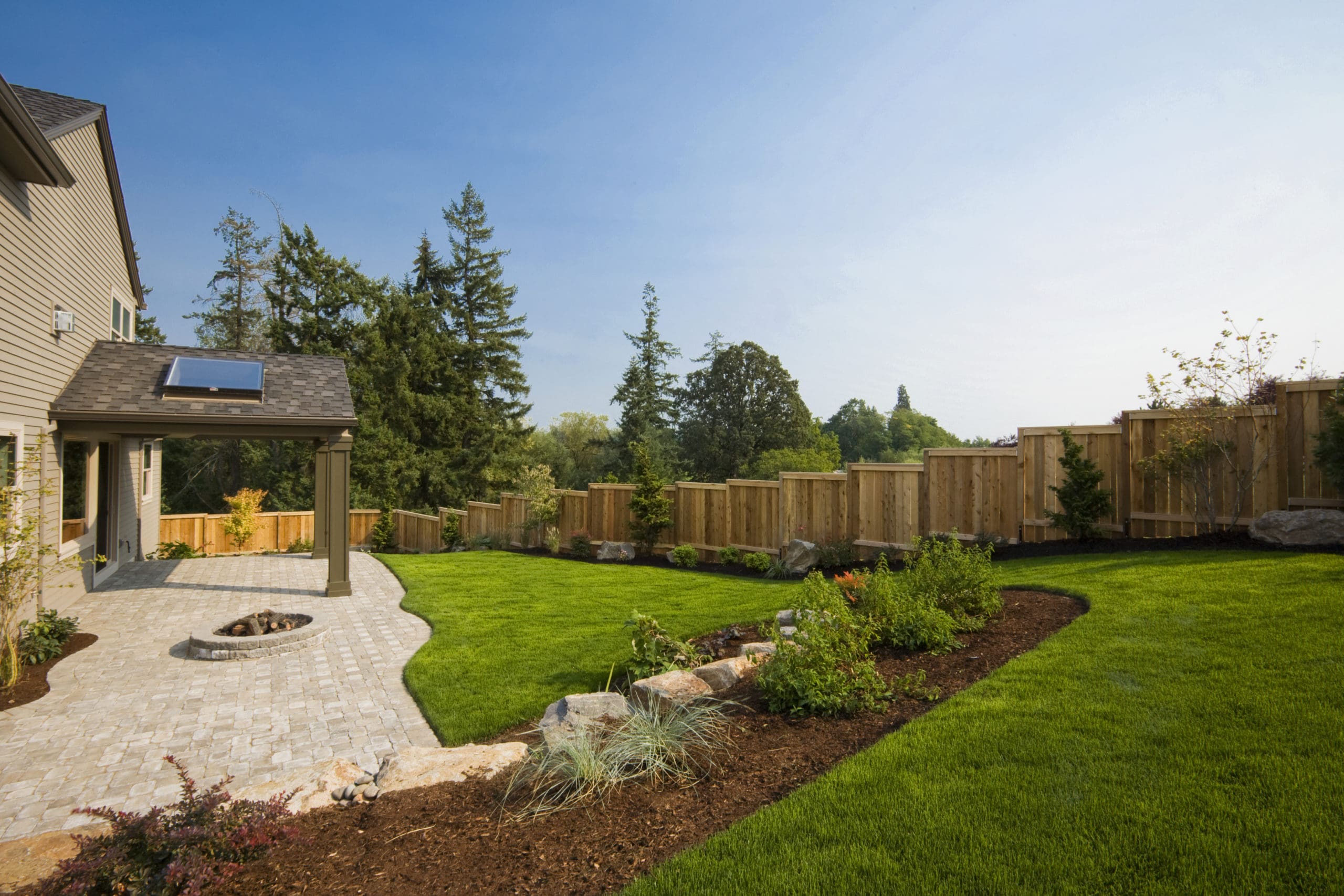 landscaped backyard